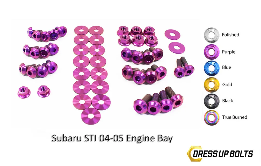 Titanium Engine Bay Dress-Up Bolt Kit 2002-2005 WRX and STi