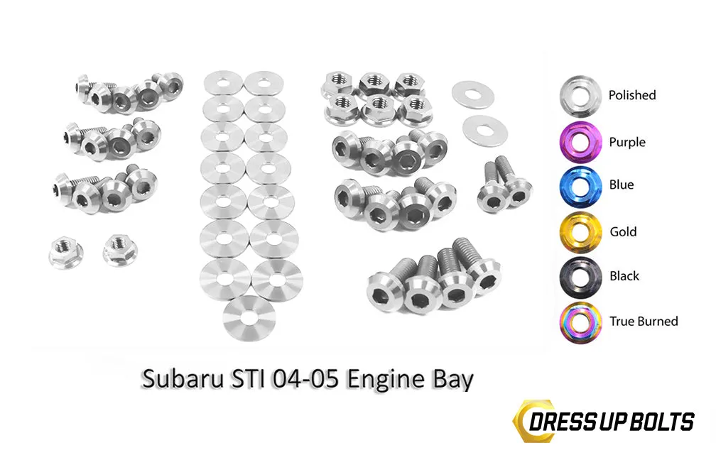 Titanium Engine Bay Dress-Up Bolt Kit 2002-2005 WRX and STi