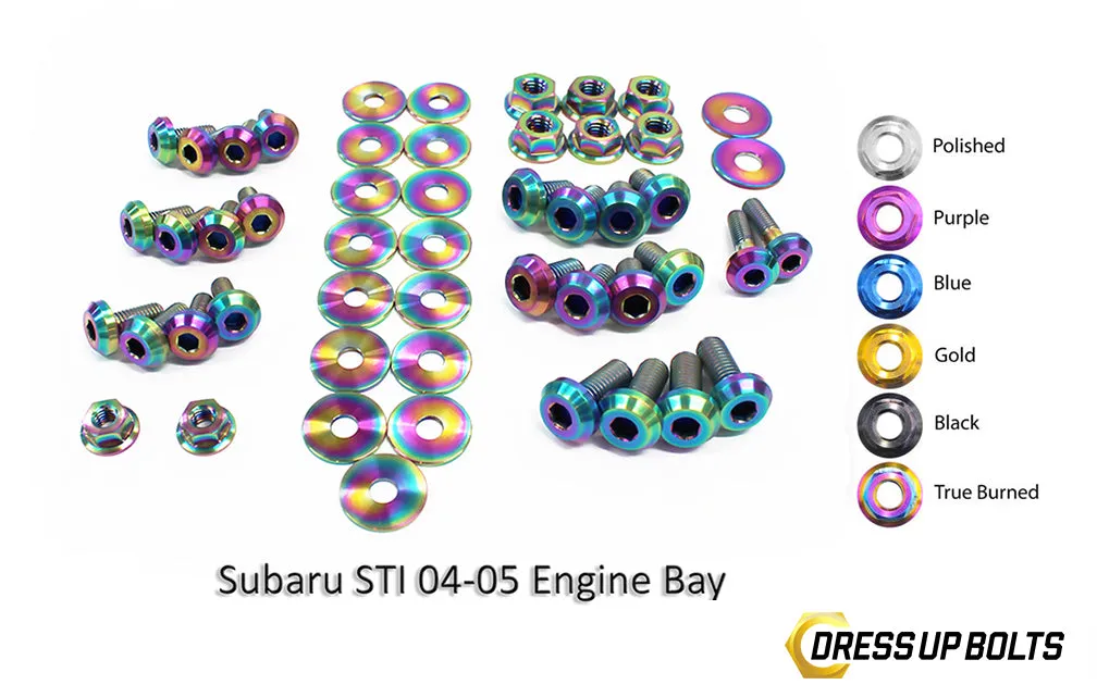 Titanium Engine Bay Dress-Up Bolt Kit 2002-2005 WRX and STi