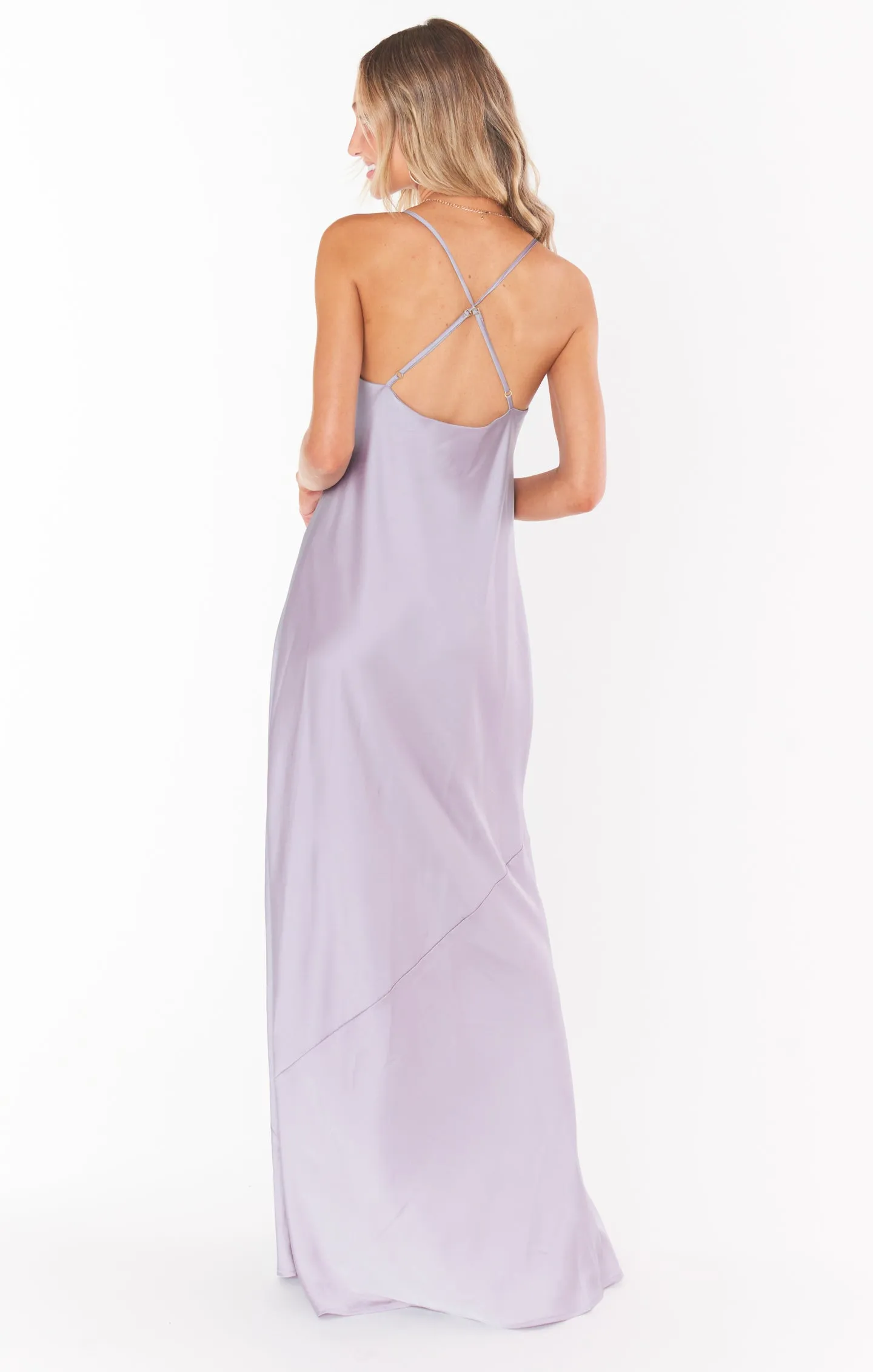 Tuscany Maxi Slip Dress ~ Dusty Purple Luxe Satin