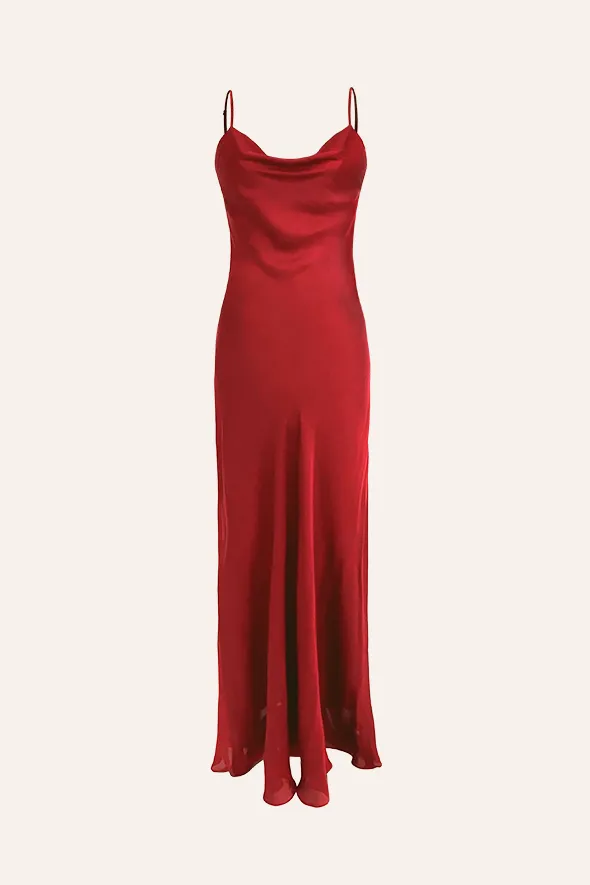 Tyra Slip Dress in Red