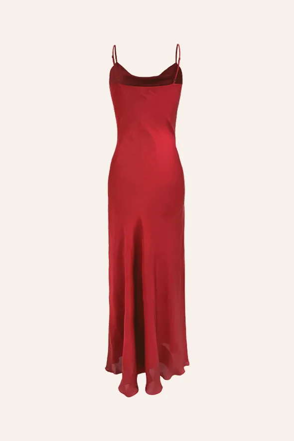 Tyra Slip Dress in Red