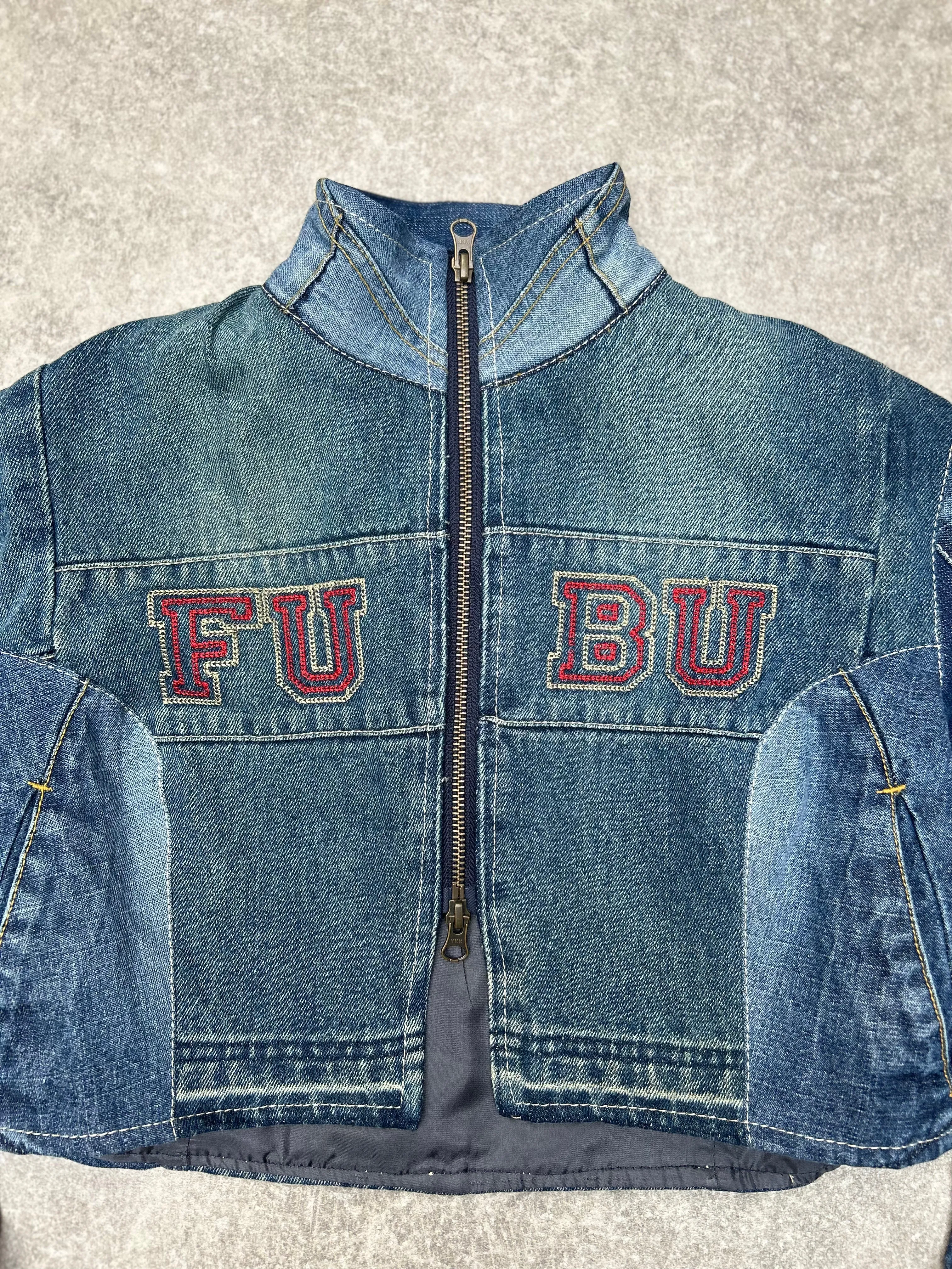 VT Rework : Fubu Spellout Cropped Reworked Denim Jacket