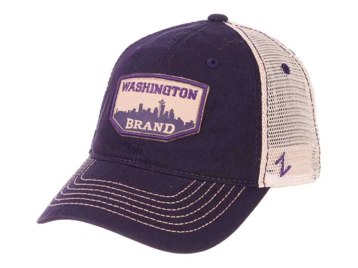 Washington Huskies Zephyr Purple "Trademark" Skyline Mesh Adj. Slouch Hat Cap