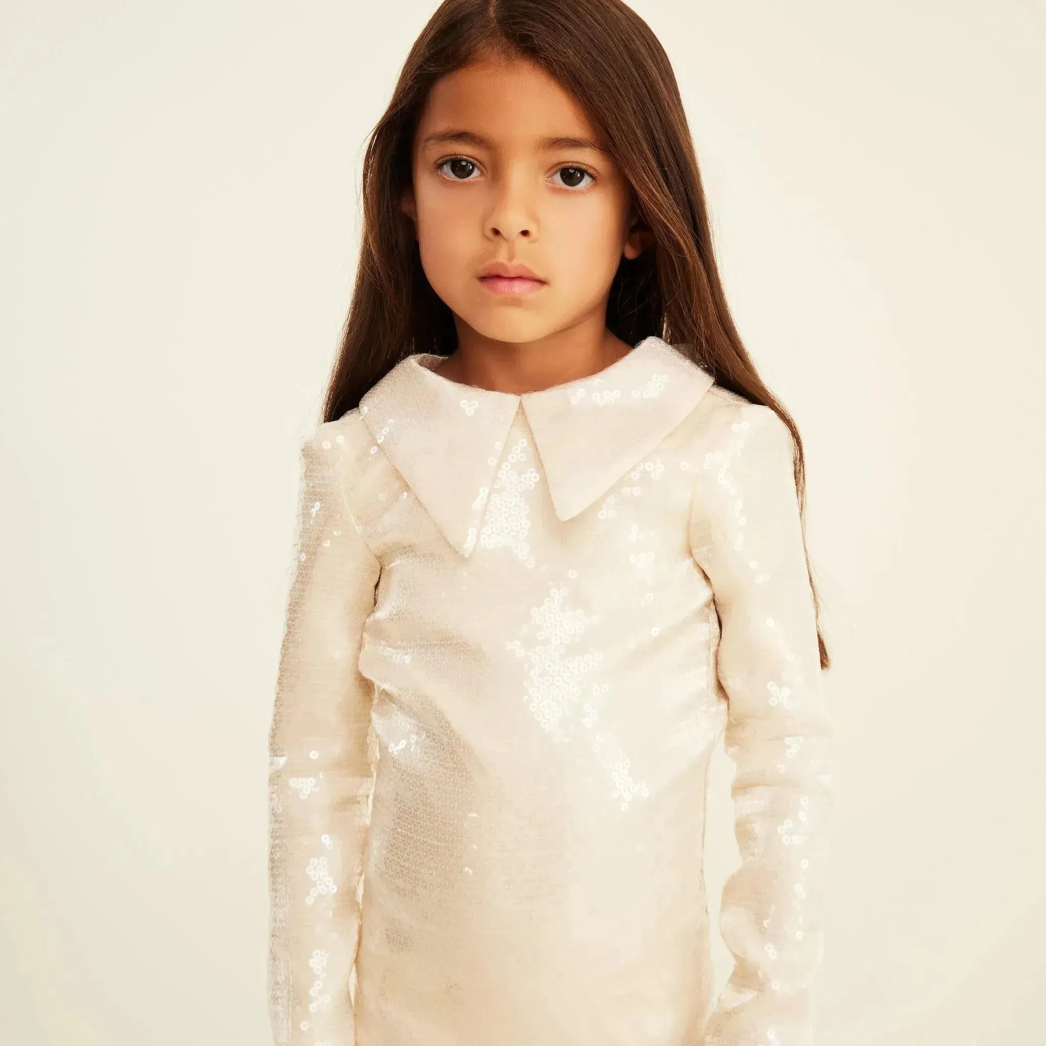 Water Effect Sequin Collar Dress