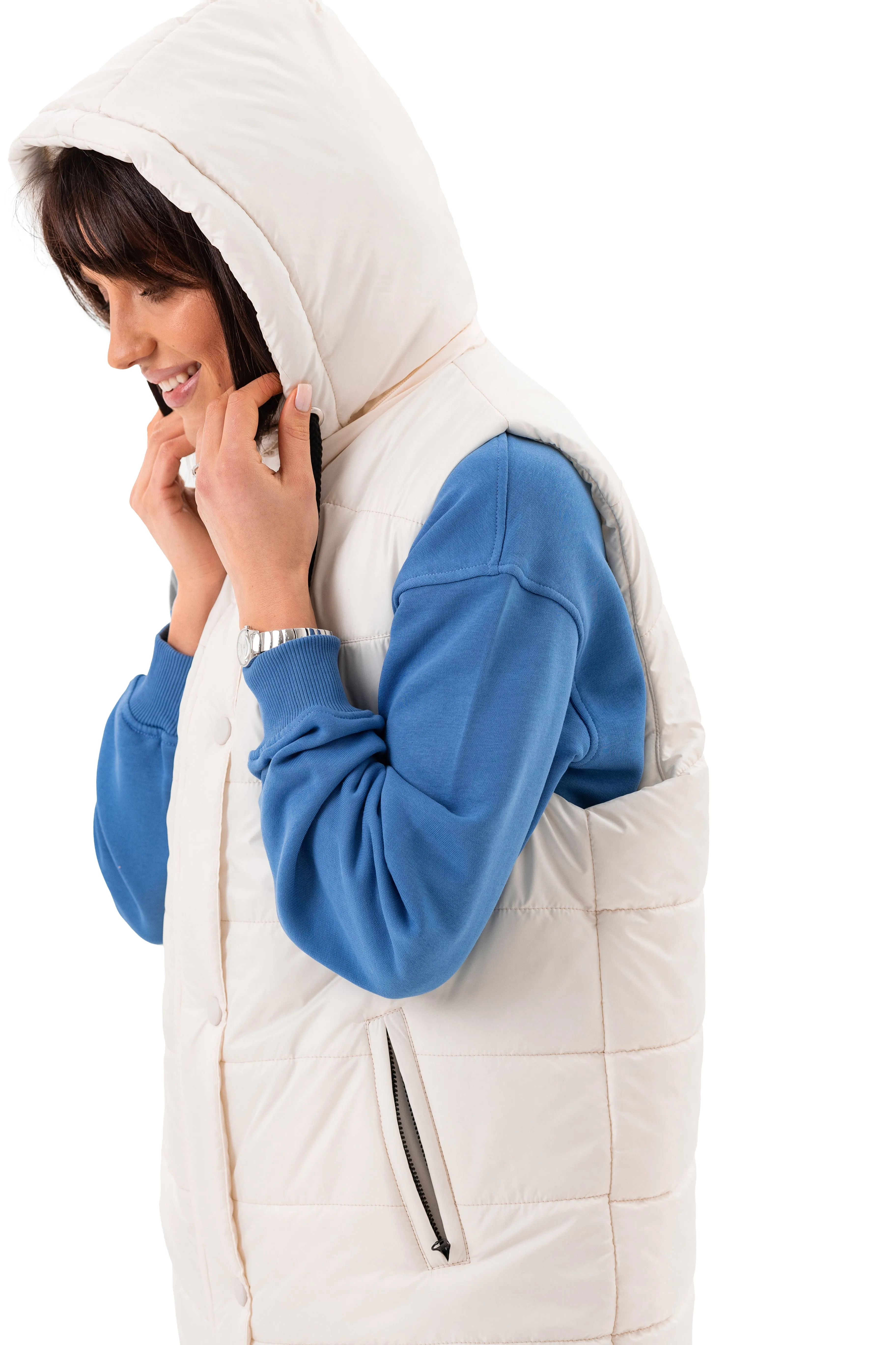 Water-Repellent Hooded Vest