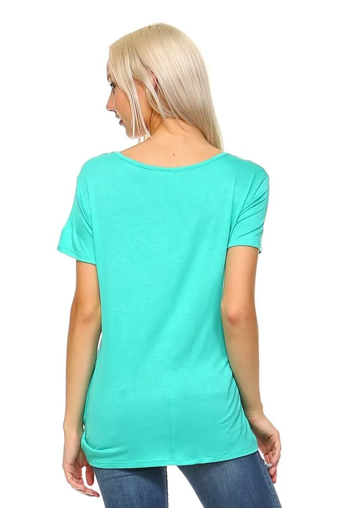 What A Twist Knotted Hem Tunic Top