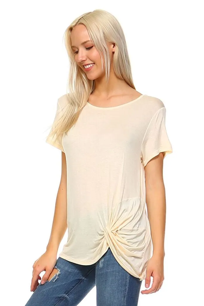 What A Twist Knotted Hem Tunic Top