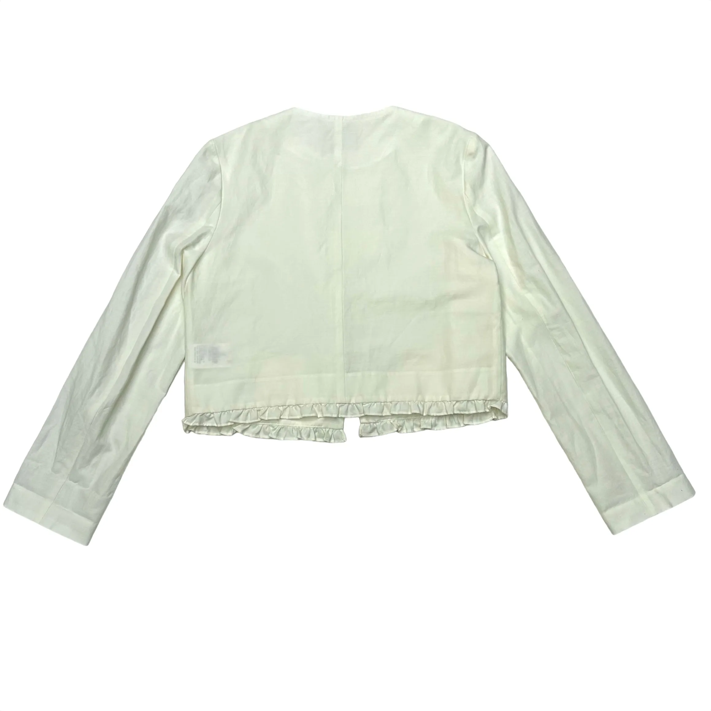 White Cropped Jacket w/Crystals - S