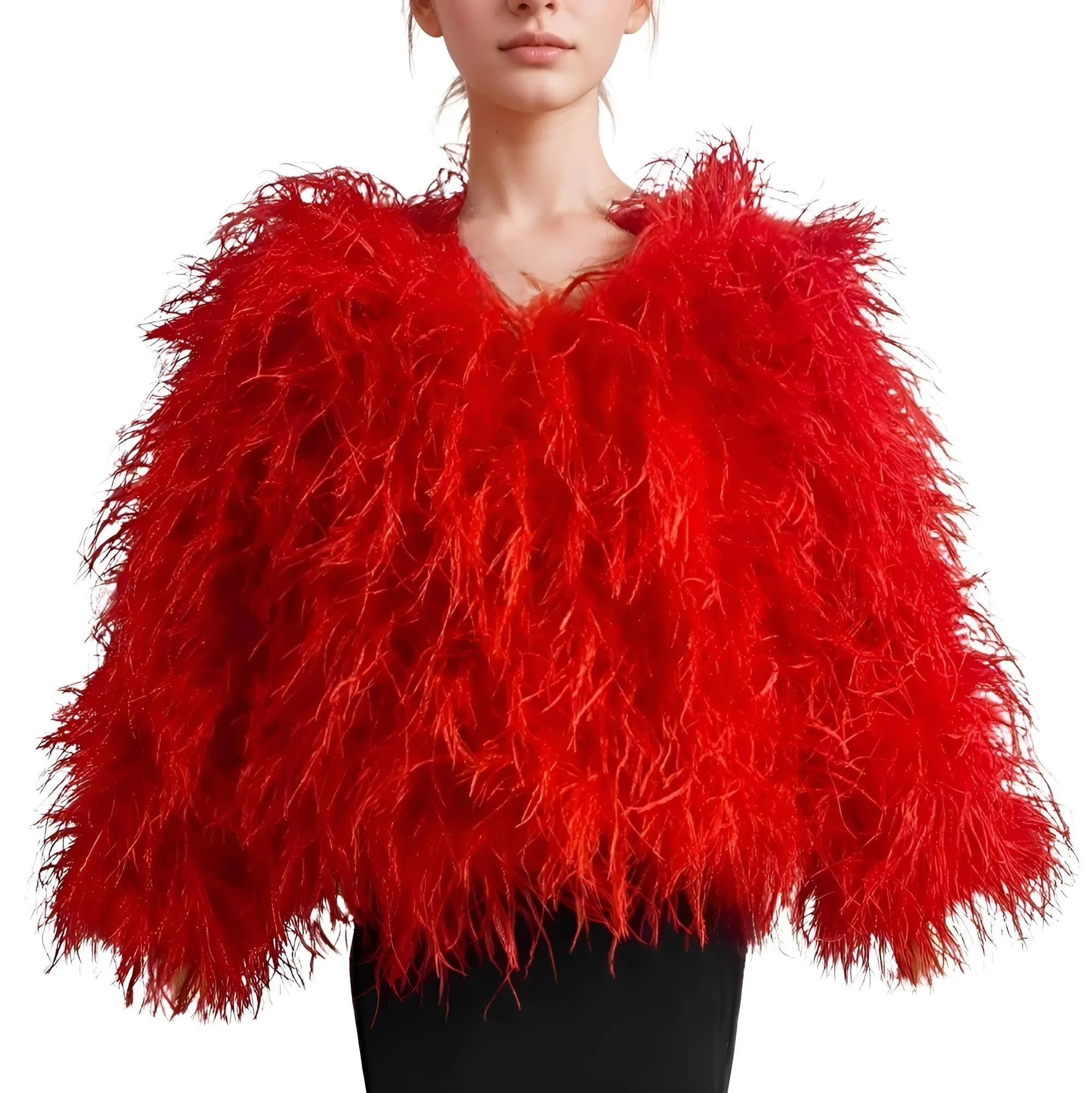 Winter Ostrich Feather Jacket Fur Coat Casual Australian Imported Fur Ostrich Jacket Ladies Nightclub Coat