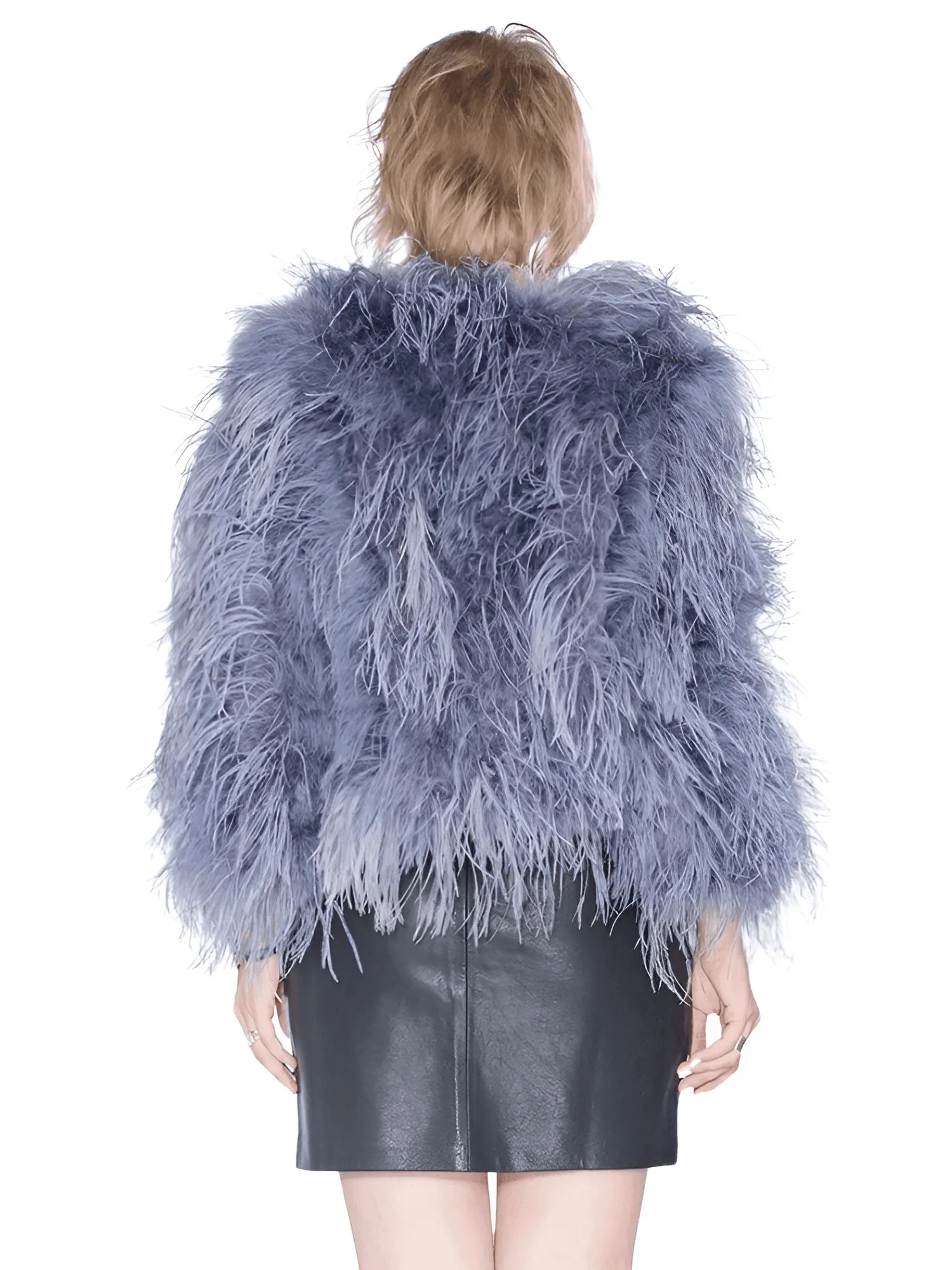 Winter Ostrich Feather Jacket Fur Coat Casual Australian Imported Fur Ostrich Jacket Ladies Nightclub Coat