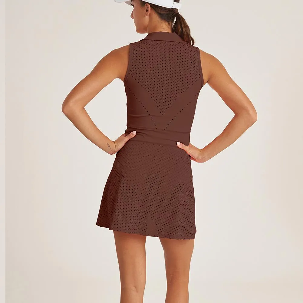 Women`s Perforated Zip Tennis Dress